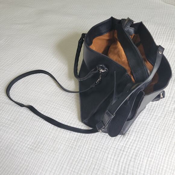 Patricia Nash Black Leather Crossbody Bag Purse Shoulder Designer Handbag - Picture 7 of 11